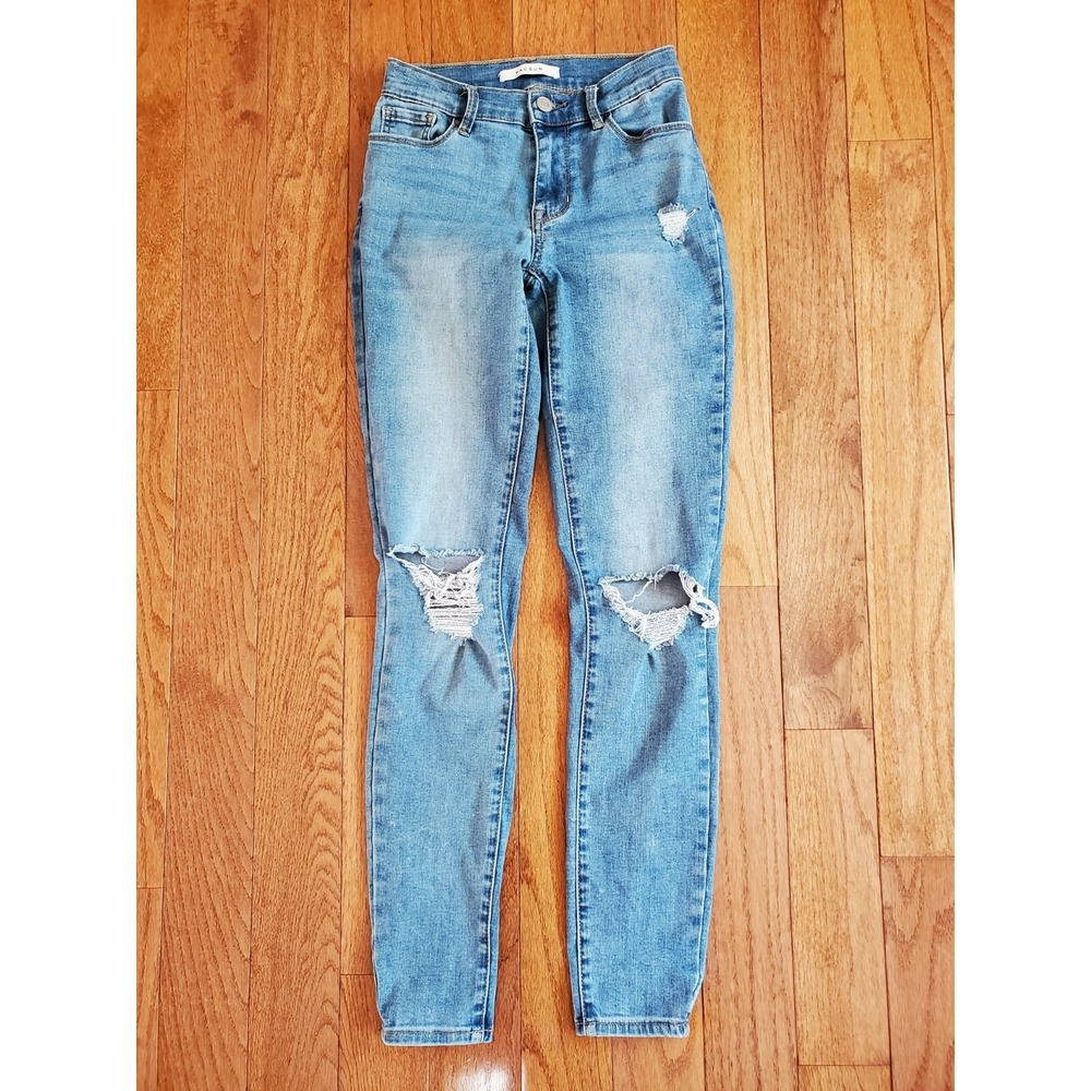 PACSUN Juniors Stretch Denim Jeggings 22" Distressed Skinny Jeans